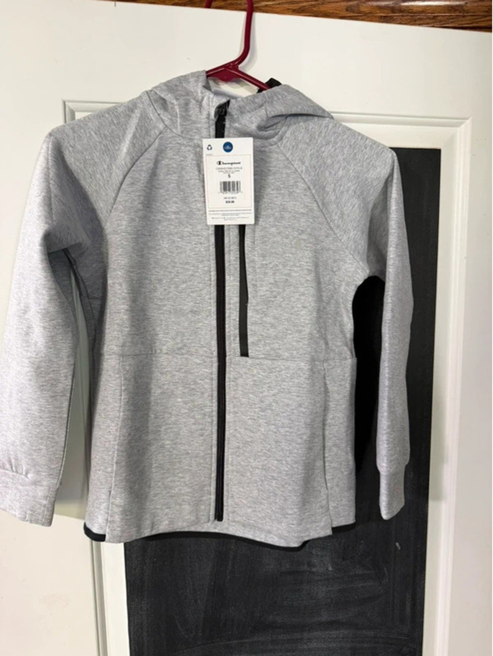 Champion Double Knit Full Zip Hoodie Heather Gray Women’s Small S NWT